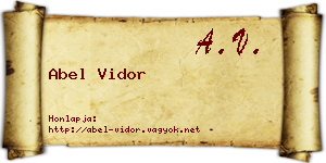 Abel Vidor névjegykártya